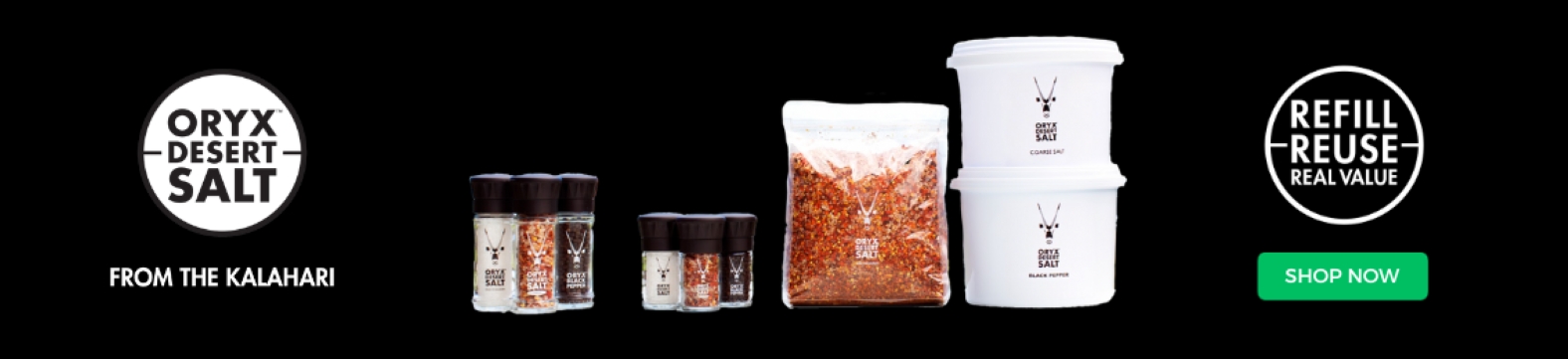 Oryx Desert Salt - From the Kalahari - Refull, Reuse, Real Value - Shop Now!