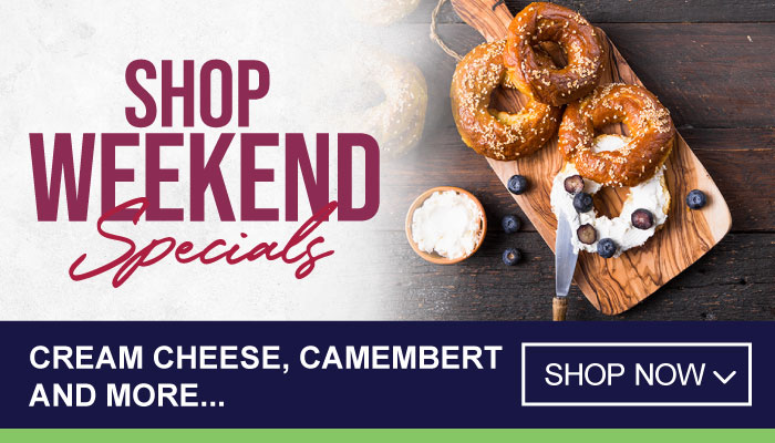 Weekend Specials on Cream Cheese, Camembert and more - visit MyBidfood to shop now