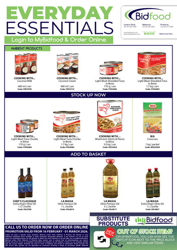 Everyday Essentials on Promotion During 16 February - 01 March 2026 - Stock Up Now and Order Online at MyBidfood