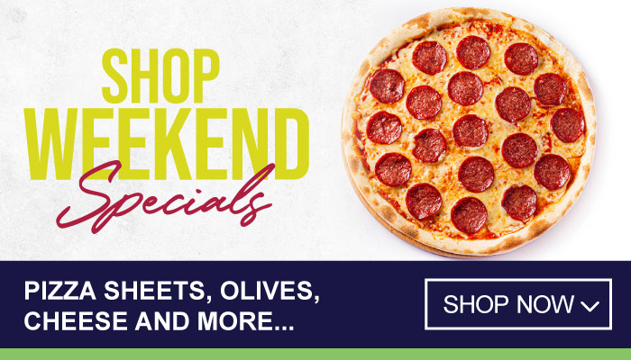 Weekend Specials on Pizza Sheets, Olives, Cheese and more - Visit MyBidfood To Shop Now