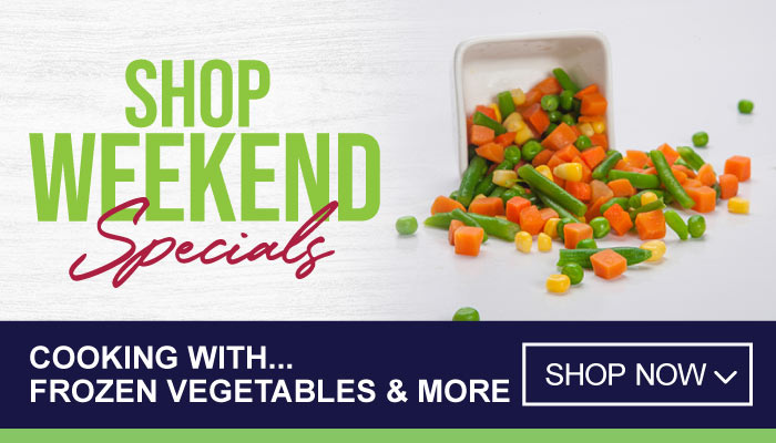 Weekend Specials on Frozen Vegetables and more - visit MyBidfood to shop now