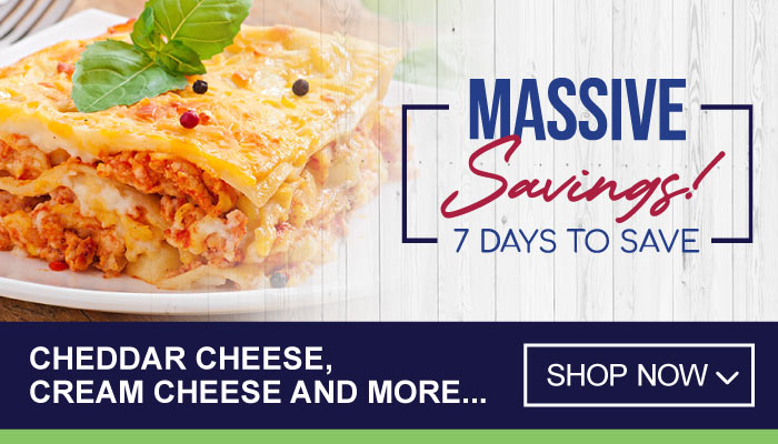 7 Days Massive Savings on Cheddar Cheese, Cream Cheese and more - visit MyBidfood to shop now
