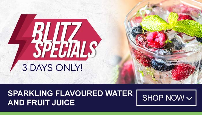 3 Days Blitz Specials on Sparkling Flavoured Water and Fruit Juice - Visit MyBidfood To Shop Now
