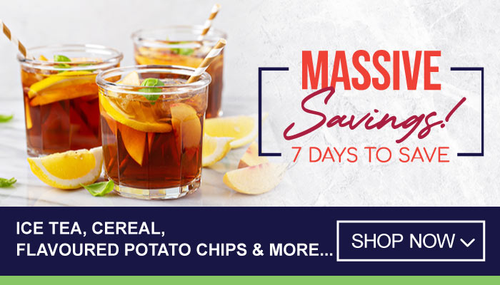 7 Days Massive Savings on Ice Tea, Cereal, Flavoured Potato Chips and more - visit MyBidfood to shop now
