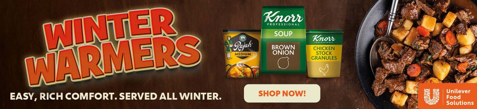 Unilever - Winter Warmers - Easy - Rich Comfort - Served All Winter - Shop Now!