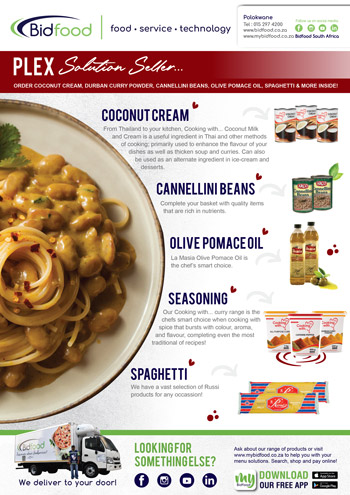 Bidfood - Plex Solution Seller - Coconut Cream, Cannellini Beans, Olive Oil, Seasoning, Spaghetti and More