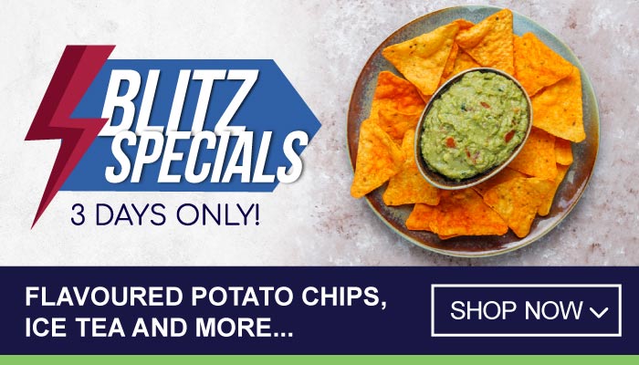 3 Days Blitz Specials on Flavoured Potato Chips, Ice Tea and more - visit MyBidfood to shop now