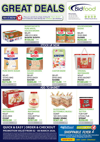 Great Deals Promotion Valid From 02 - 08 March 2026 - Quick & Easy Order And Checkout Online Via MyBidfood