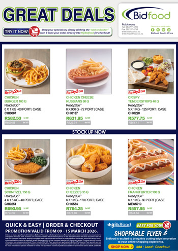 Great Deals on Ready2Go Chicken Burgers, Chicken Nuggets, Chicken Tenders and More During 09 - 15 March 2026