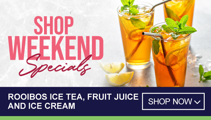 Weekend Specials on Rooibos Ice Tea, Fruit Juice and Ice Cream - visit MyBidfood to shop now