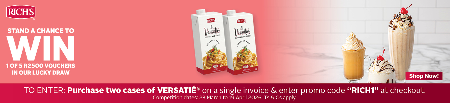 Rich's - Stand a chance to win 1 of 5 R2500 vouchers in our lucky draw - Shop Now