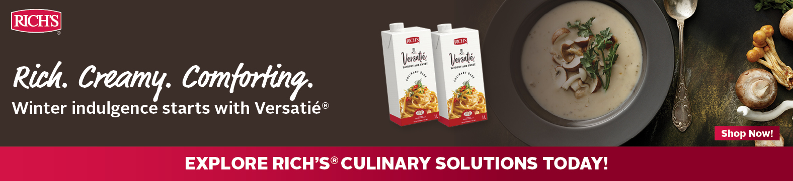 Rich - Creamy - Comforting - Winter indulgence starts with Versatie - Shop Now!