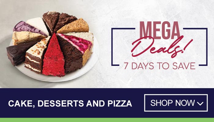 7 Days Mega Deals on Cake, Desserts and Pizza - visit MyBidfood to shop now