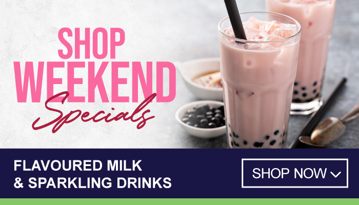 Weekend Specials on Flavoured Milk and Sparkling Drinks - visit MyBidfood to shop now