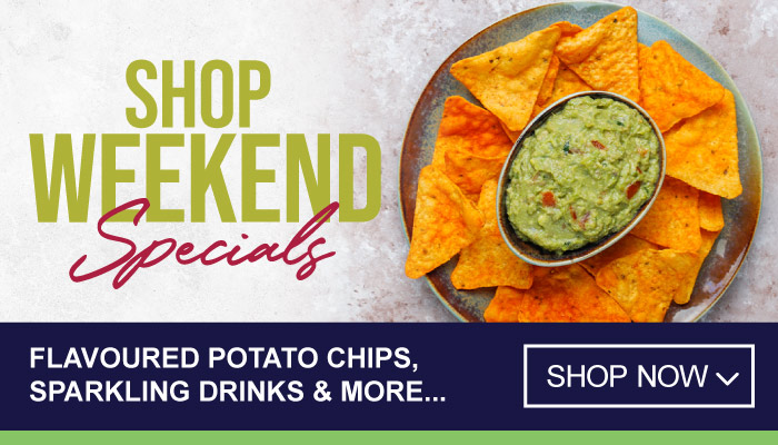 Weekend Specials on Flavoured Potato Chips, Sparkling Drinks and more - visit MyBidfood to shop now