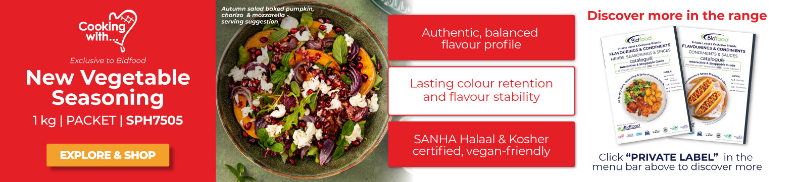 Seasonings & Spices - New Vegetable seasoning - SANHA Halaal & Kosher certified and Vegan Friendly - Exclusive to Bidfood