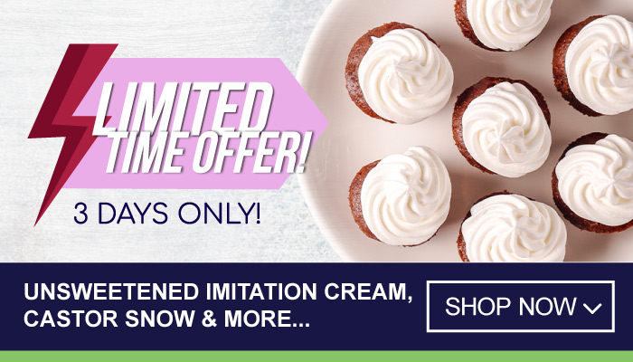 3 Days Limited Time on Unsweetened Imitation Cream, Castor Snow and more - visit MyBidfood to shop now