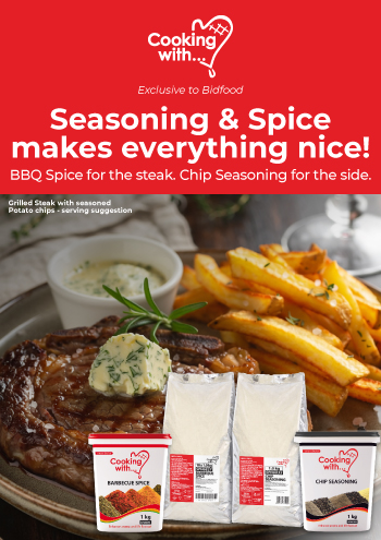 Seasoning & Spice makes everything nice! - BBQ Spice for the steak - Chip Seasoning for the side - Explore & Shop - Exclusive to Bidfood