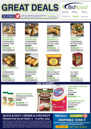 Great Deals on Samosas, Spring Rolls, Tartlets, Chutney, Rice, Flour, and More During 13 - 19 April 2026 - Shoppable Flyer