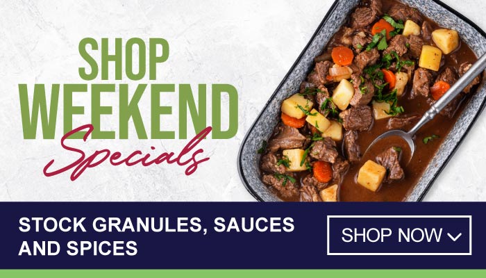 Weekend Specials on Stock Granules, Sauces and Spices - visit MyBidfood to shop now