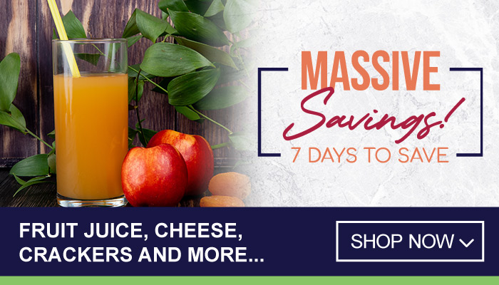 7 Days Massive Savings on Fruit Juice, Cheese, Crackers and more - visit MyBidfood to shop now