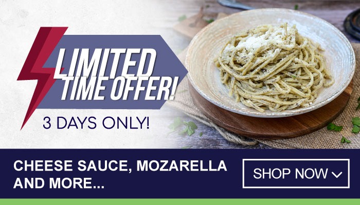 3 Days Limited Time on Cheese Sauce, Mozarella and more - visit MyBidfood to shop now