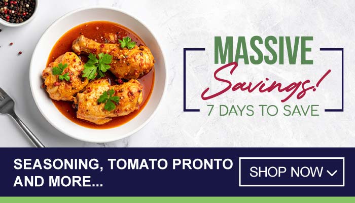 7 Days Massive Savings on Seasoning, Tomato Pronto and more - visit MyBidfood to shop now