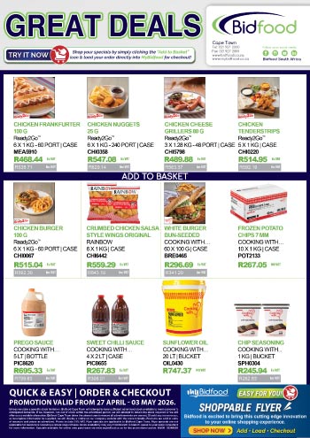 Great Deals on Frozen Foods, Sauces and Pantry Staples During 27 April - 03 May 2026 - Viewing Online Has Never Been Easier