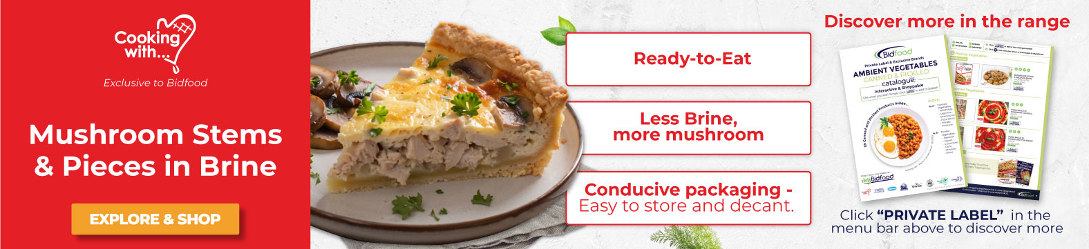 Mushroom Stems & Pieces in Brine - Ready to Eat - Easy to Use - Better Yield - Explore & Shop - Exclusive to Bidfood