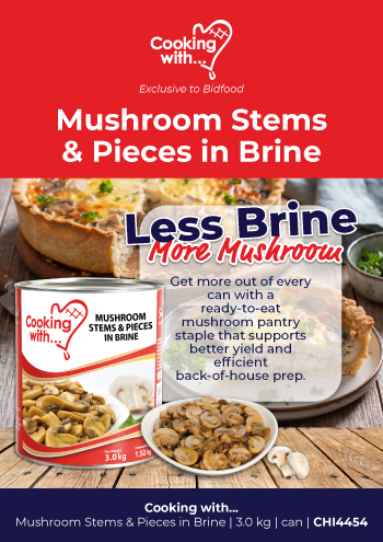 Mushroom Stems & Pieces in Brine - Ready to Eat - Easy to Use - Better Yield - Explore & Shop - Exclusive to Bidfood