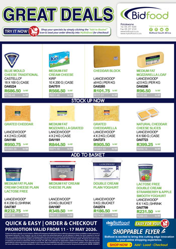 Great Deals on Cheese, Yoghurt and More During 11 - 17 May 2026 - Viewing Online Has Never Been Easier