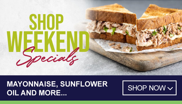 Weekend Specials on Mayonnaise, Sunflower Oil and more - visit MyBidfood to shop now