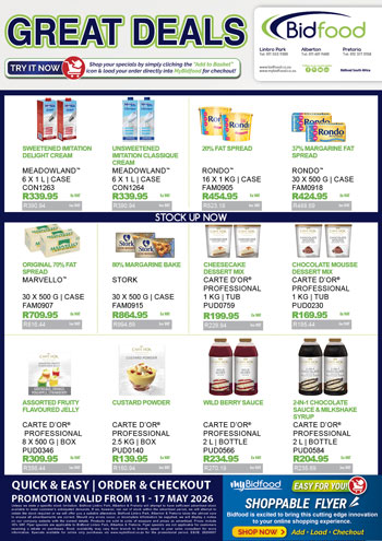 Great Deals on Dairy, Margarine, Dessert Mixes and More During 11 - 17 May 2026 - Viewing Online Has Never Been Easier