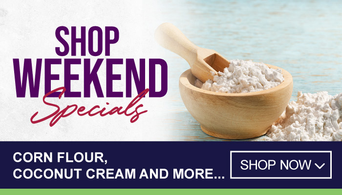 Weekend Specials on Corn Flour, Coconut Cream and more - visit MyBidfood to shop now