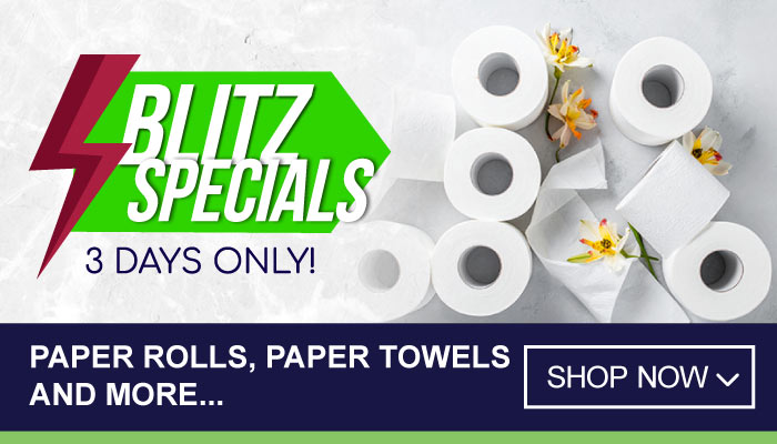 3 Days Blitz Specials on Paper Rolls, Paper Towels and more - visit MyBidfood to shop now