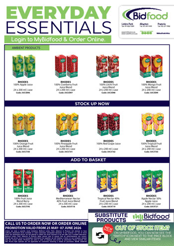 Everyday Essentials on Promotion During 25 May - 07 June 2026 - Shop Rhodes Juice, Fruit Juice and More Online