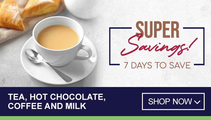 7 Days Super Savings on Tea, Hot Chocolate, Coffee and Milk - visit MyBidfood to shop now