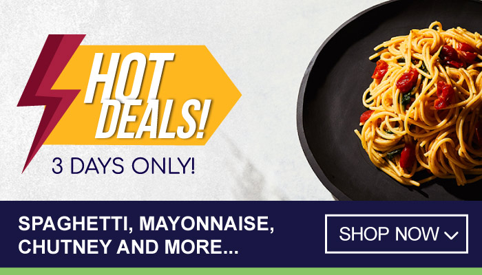 3 Days Hot Deals on Spaghetti, Mayonnaise, Chutney and more - visit MyBidfood to shop now