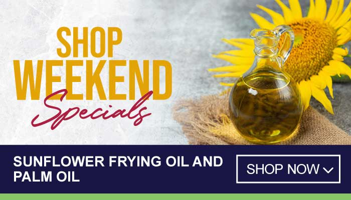 Weekend Specials on Sunflower Frying Oil and Palm Oil - visit MyBidfood to shop now