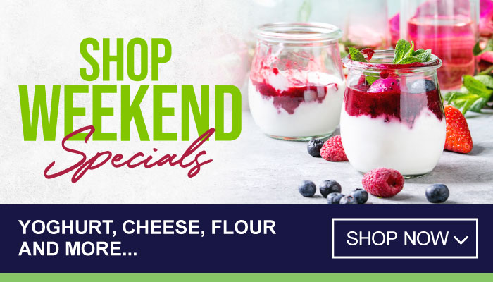 Weekend Specials on Yoghurt, Cheese, Flour and more - visit MyBidfood to shop now
