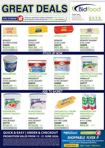 Great Deals on Butter, Cheese, Cream, Custard and More - Promotion Valid From 15 - 21 June 2026 - Viewing Online Has Never Been Easier