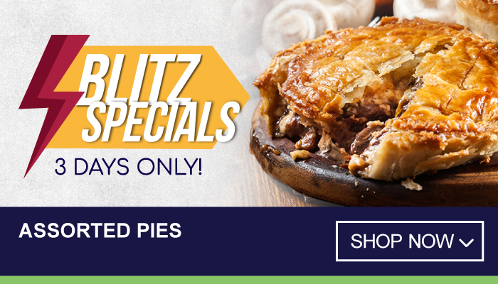 3 Days Blitz Specials on Assorted Pies - visit MyBidfood to shop now