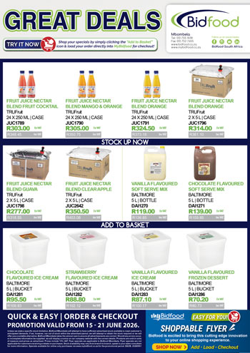 Great Deals on Fruit Juice Nectar, Ice Cream, Soft Serve Mix and More - Promotion Valid From 15 - 21 June 2026 - Viewing Online Has Never Been Easier