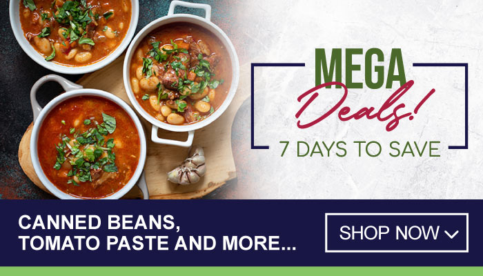 7 Days Mega Deals on Canned Beans, Tomato Paste and more - visit MyBidfood to shop now