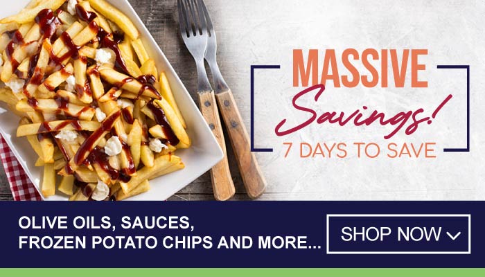 7 Days Massive Savings on Olive Oils, Sauces, Frozen Potato Chips and more - visit MyBidfood to shop now