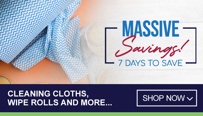 7 Days Massive Savings on Cleaning Cloths, Wipe Rolls and more - visit MyBidfood to shop now