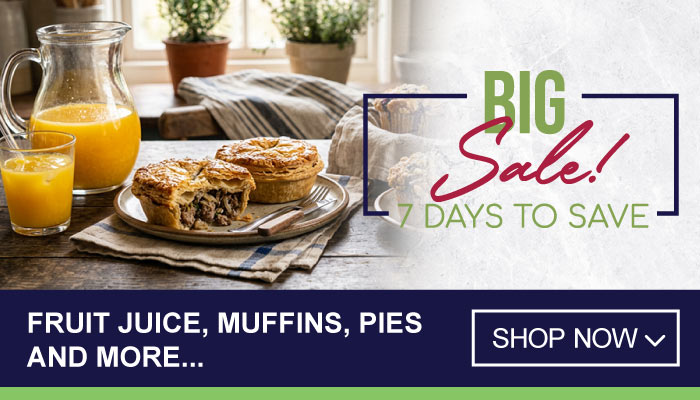 7 Days Big Sale on Fruit Juice, Muffins, Pies and more - visit MyBidfood to shop now
