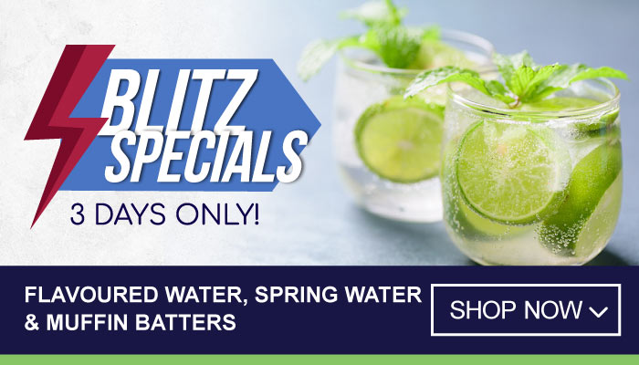 3 Days Blitz Specials on Flavoured Water, Spring Water & Muffin Batters - visit MyBidfood to shop now