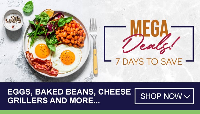 7 Days Mega Deals on Eggs, Baked Beans, Cheese Grillers and more - visit MyBidfood to shop now