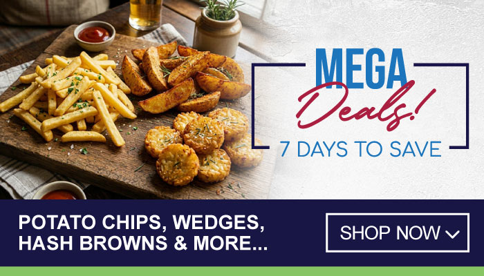7 Days Mega Deals on Potato Chips, Wedges, Hash Browns and more - visit MyBidfood to shop now